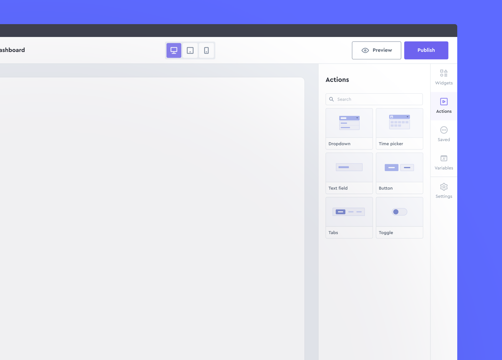 Action widgets