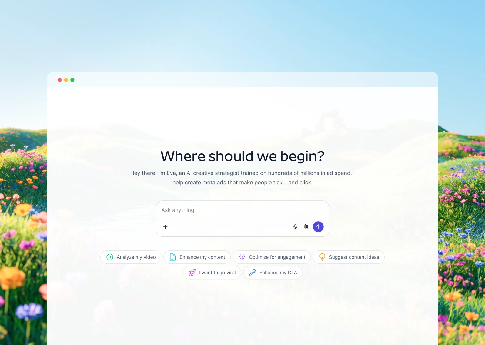 Agentic AI chat marketing page design by Mohammad Adineh